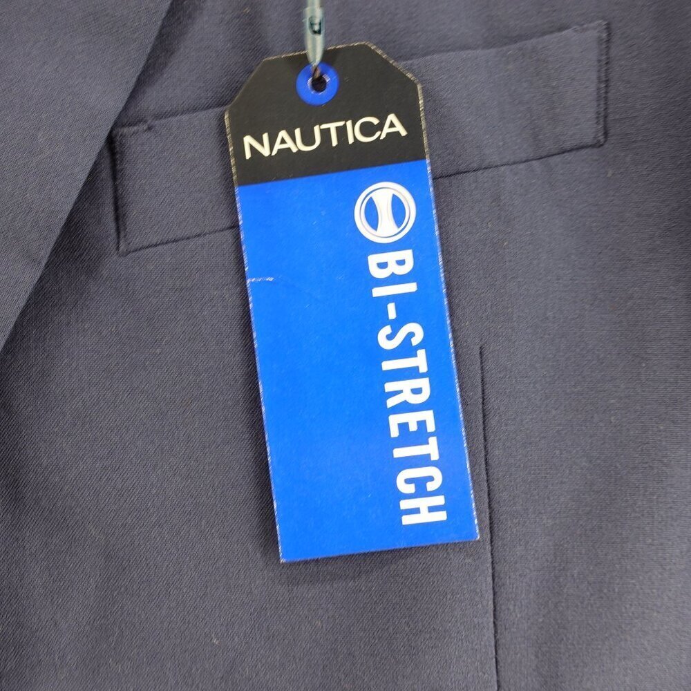 Men's NAUTICA Modern Fit Bi Stretch Suit Blazer Jacket in Solid Blue size 44R - Picture 3 of 11